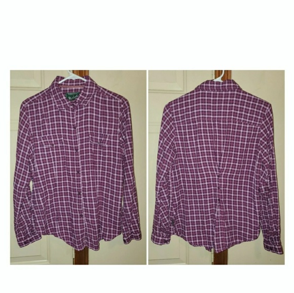 Woolrich Flannel Plaid Button Up Petite Medium PM - Picture 2 of 6